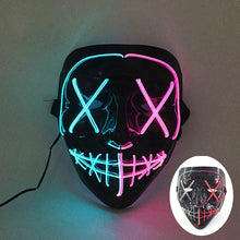 Load image into Gallery viewer, Halloween Neon Led Purge Mask Masque Masquerade Party Masks Light Luminous In The Dark Funny Masks Cosplay Costume Supplies
