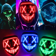 Load image into Gallery viewer, Halloween Neon Led Purge Mask Masque Masquerade Party Masks Light Luminous In The Dark Funny Masks Cosplay Costume Supplies
