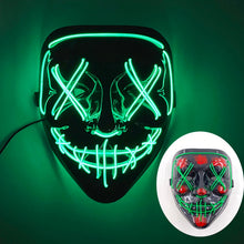 Load image into Gallery viewer, Halloween Neon Led Purge Mask Masque Masquerade Party Masks Light Luminous In The Dark Funny Masks Cosplay Costume Supplies

