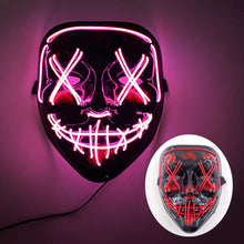 Load image into Gallery viewer, Halloween Neon Led Purge Mask Masque Masquerade Party Masks Light Luminous In The Dark Funny Masks Cosplay Costume Supplies
