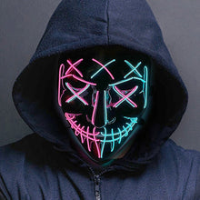 Load image into Gallery viewer, Halloween Neon Led Purge Mask Masque Masquerade Party Masks Light Luminous In The Dark Funny Masks Cosplay Costume Supplies
