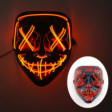 Load image into Gallery viewer, Halloween Neon Led Purge Mask Masque Masquerade Party Masks Light Luminous In The Dark Funny Masks Cosplay Costume Supplies
