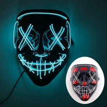 Load image into Gallery viewer, Halloween Neon Led Purge Mask Masque Masquerade Party Masks Light Luminous In The Dark Funny Masks Cosplay Costume Supplies
