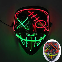 Load image into Gallery viewer, Halloween Neon Led Purge Mask Masque Masquerade Party Masks Light Luminous In The Dark Funny Masks Cosplay Costume Supplies
