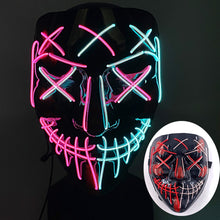 Load image into Gallery viewer, Halloween Neon Led Purge Mask Masque Masquerade Party Masks Light Luminous In The Dark Funny Masks Cosplay Costume Supplies
