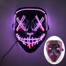 Load image into Gallery viewer, Halloween Neon Led Purge Mask Masque Masquerade Party Masks Light Luminous In The Dark Funny Masks Cosplay Costume Supplies

