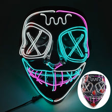 Load image into Gallery viewer, Halloween Neon Led Purge Mask Masque Masquerade Party Masks Light Luminous In The Dark Funny Masks Cosplay Costume Supplies
