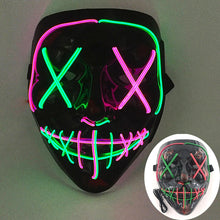 Load image into Gallery viewer, Halloween Neon Led Purge Mask Masque Masquerade Party Masks Light Luminous In The Dark Funny Masks Cosplay Costume Supplies
