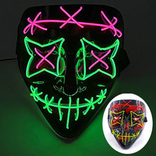Load image into Gallery viewer, Halloween Neon Led Purge Mask Masque Masquerade Party Masks Light Luminous In The Dark Funny Masks Cosplay Costume Supplies

