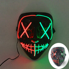 Load image into Gallery viewer, Halloween Neon Led Purge Mask Masque Masquerade Party Masks Light Luminous In The Dark Funny Masks Cosplay Costume Supplies
